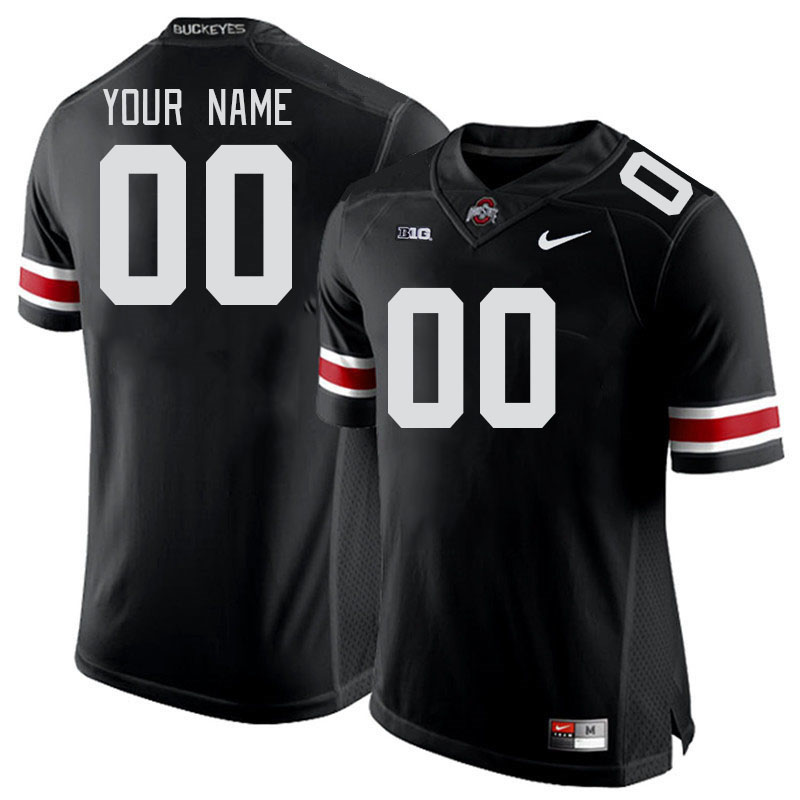 Custom Ohio State Buckeyes Name And Number College Football Jerseys Stitched-Black